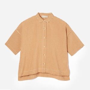 NWT Everlane Drapey Square Shirt in Burnt Orange Gingham